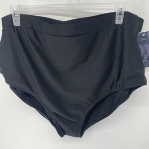 New With Tags Aqua Couture Curvy Women's Black Swimsuit Bikini Bottom, Size 3X